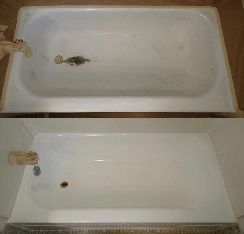 Bathtub Reglazing Before & After Dayton, OH